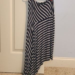 Asymmetrical striped skirt